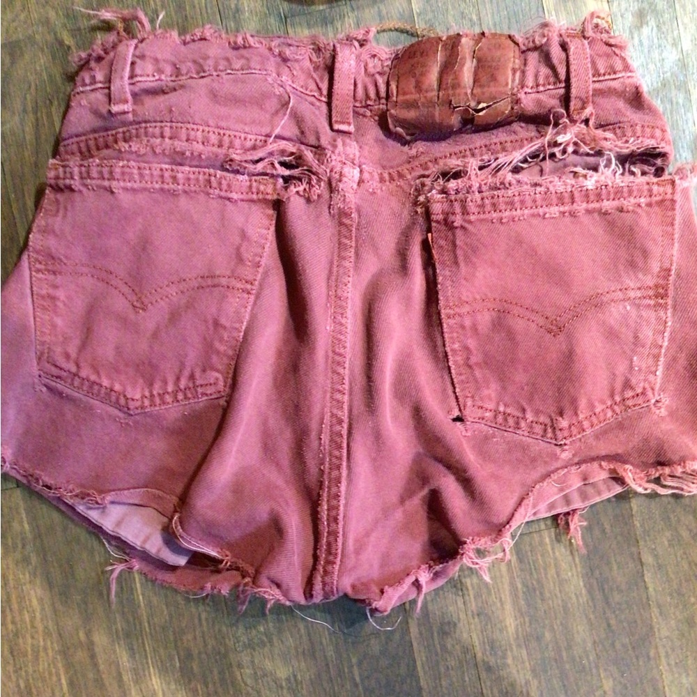 Super distressed vintage Levi shorts Women's Distressed Pink Shorts